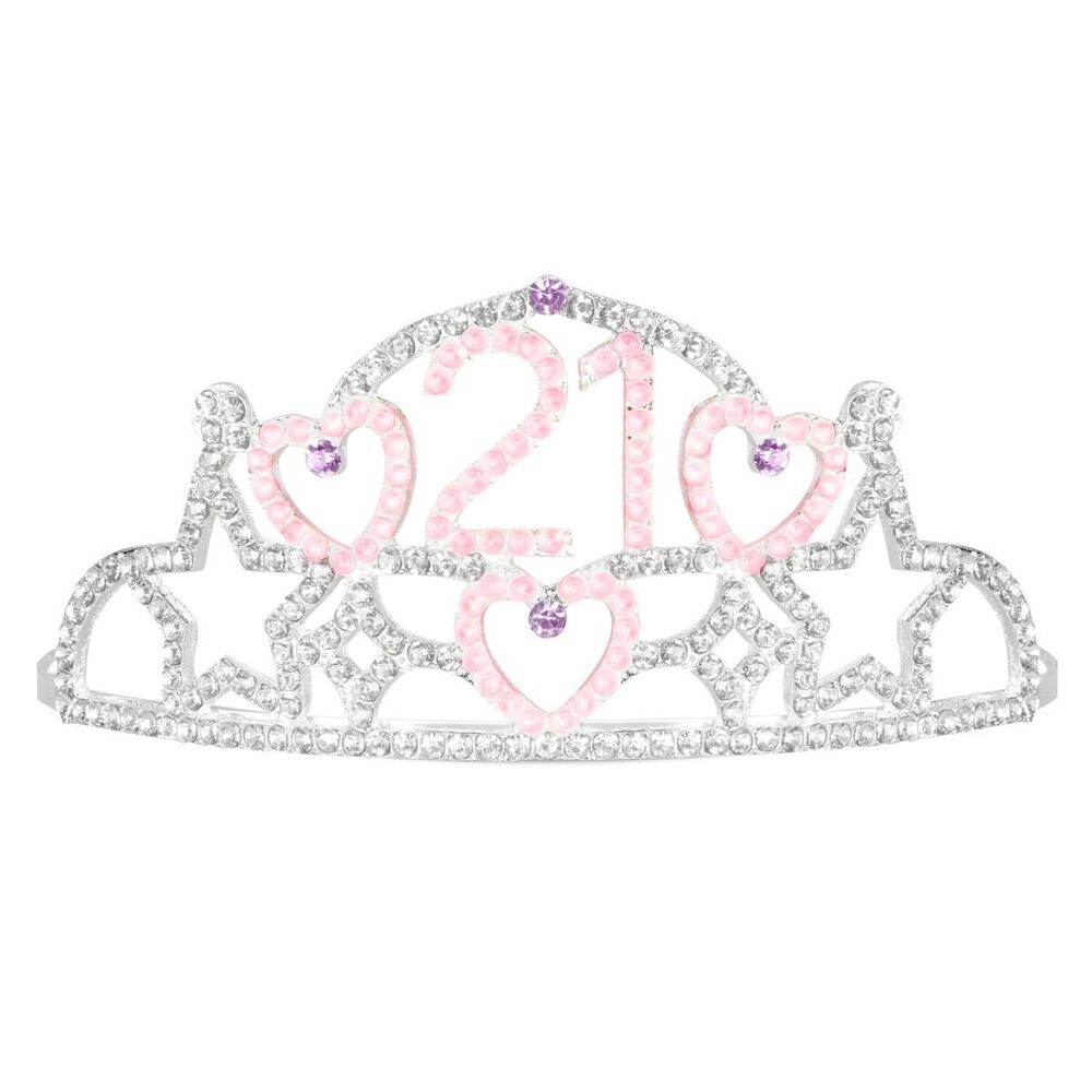 8903 21 Birthday Tiara Party Decorations - Rhinestone Metal | Finally 21